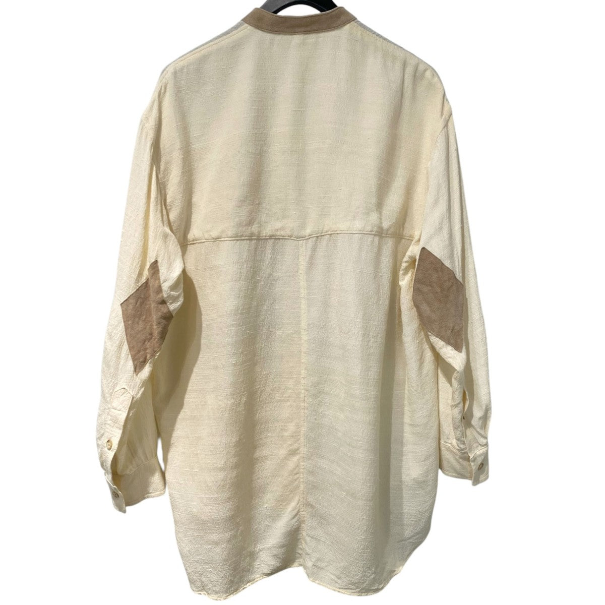 CCU SILK×PIG SUEDE STAND COLLAR SHRITシルク×スウェードオーバーサイズシャツ 古着・中古-3枚目のアイテム画像