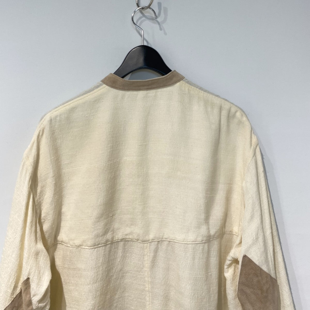 CCU SILK×PIG SUEDE STAND COLLAR SHRITシルク×スウェードオーバーサイズシャツ 古着・中古-6枚目のアイテム画像