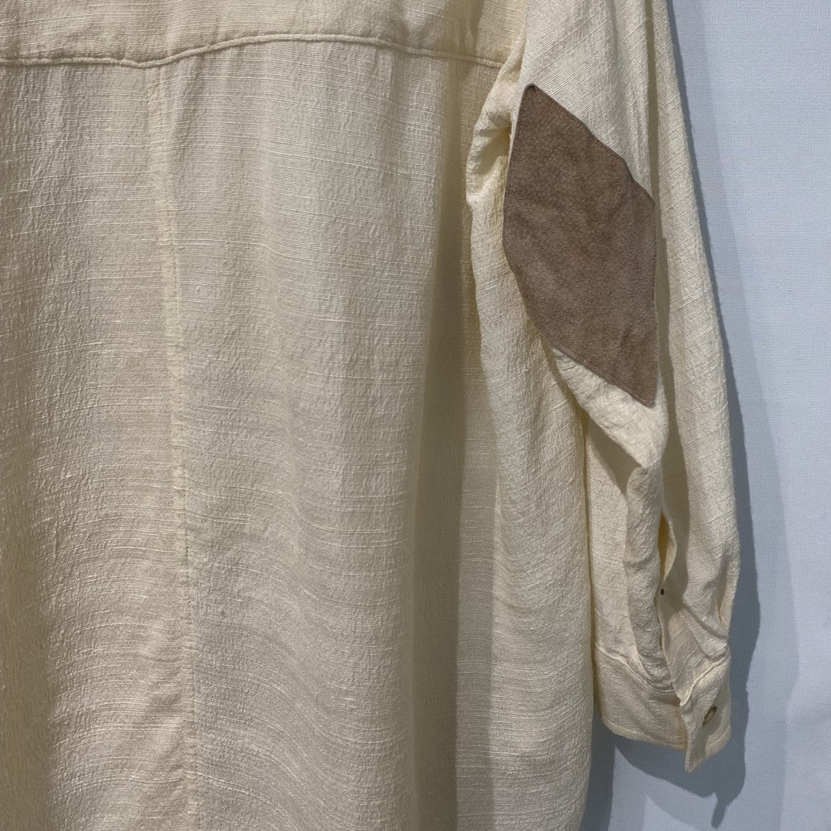 CCU SILK×PIG SUEDE STAND COLLAR SHRITシルク×スウェードオーバーサイズシャツ 古着・中古-7枚目のアイテム画像