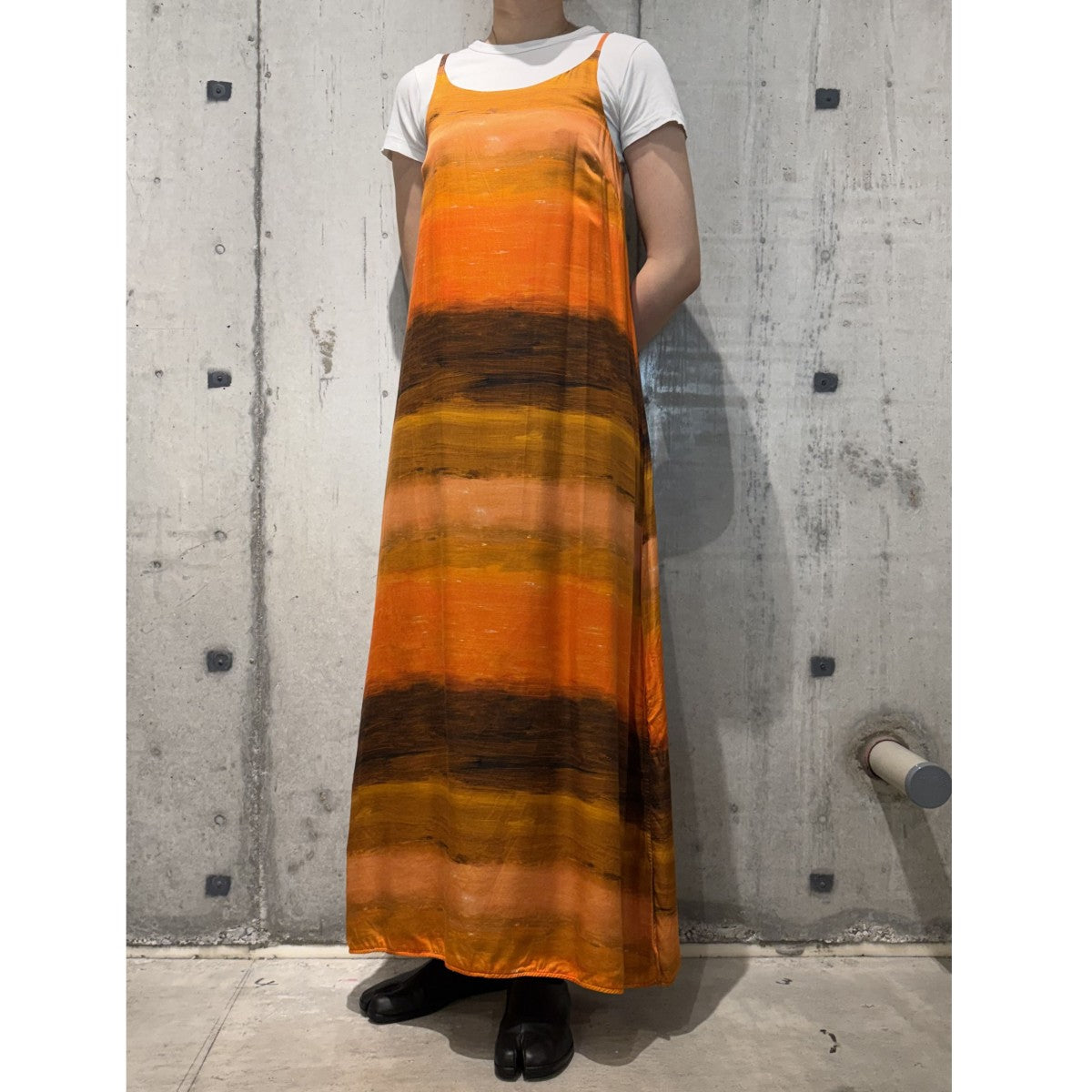 Leva Printed Satin Maxi Dressプリント総柄シルクレーヨンドレスワンピース
