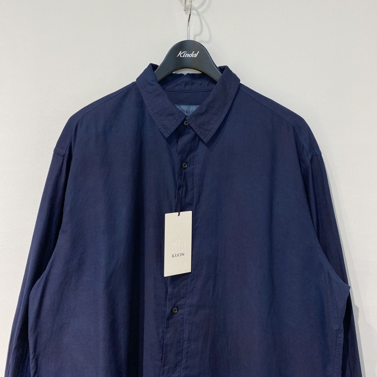 KUON Regular Collar Shirt-Aizome Dark-オーバーサイズレギュラーカラー藍染めダークシャツ 古着・中古-4枚目のアイテム画像