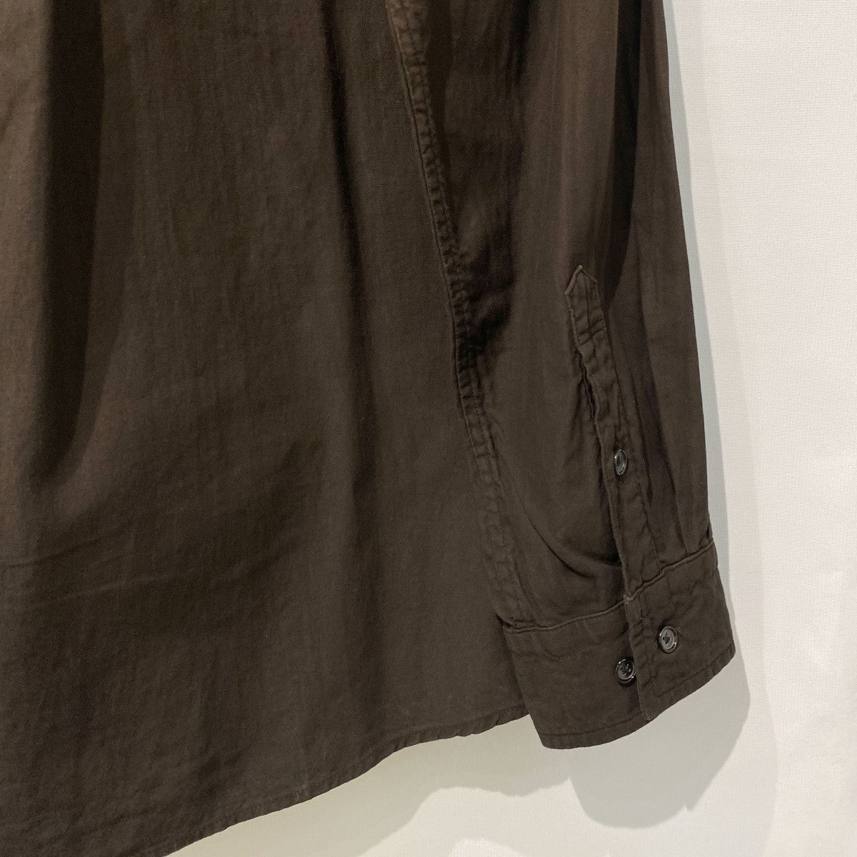 KUON Regular Collar Shirt-Dorozome Dark-レギュラーカラーオーバーサイズ泥染めダークシャツ 古着・中古-6枚目のアイテム画像