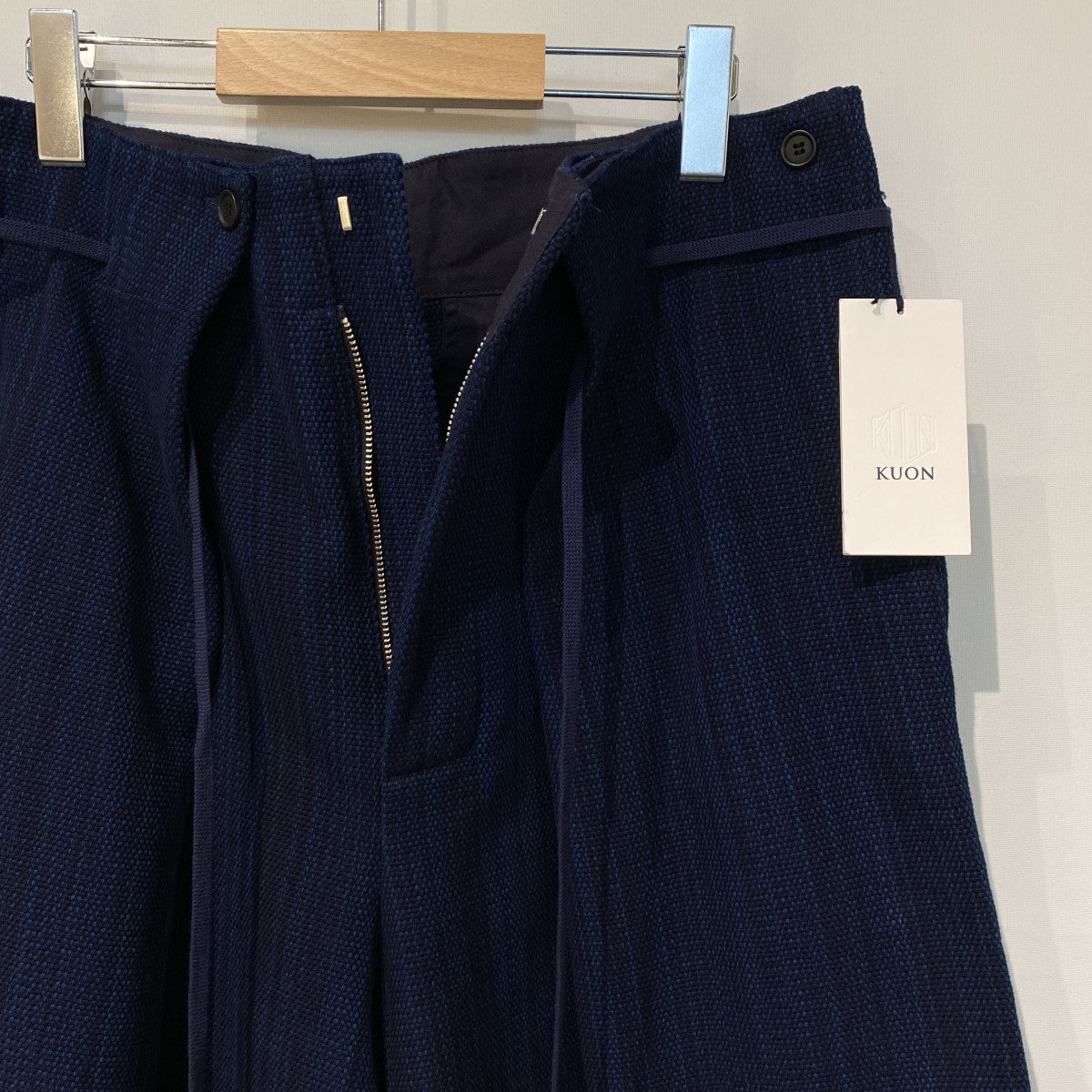 KUON 25AWAizome Sashiko 3／4 Hakama Trousers藍染め刺し子サシコ袴ハカマショーツパンツ 古着・中古-6枚目のアイテム画像