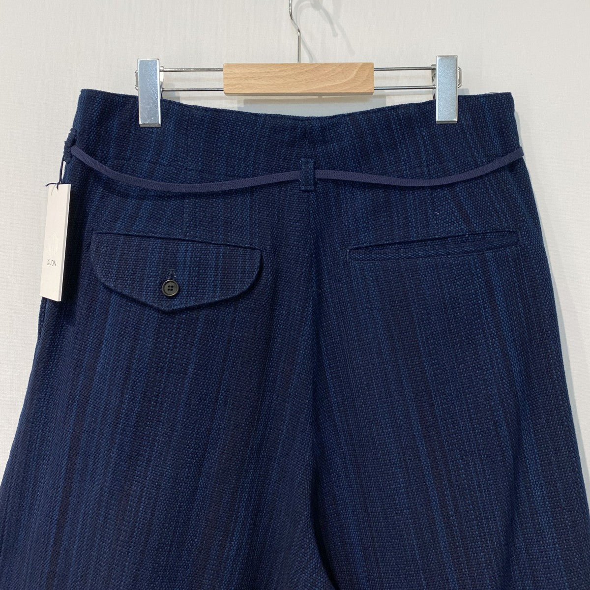 KUON 25AWAizome Sashiko 3／4 Hakama Trousers藍染め刺し子サシコ袴ハカマショーツパンツ 古着・中古-7枚目のアイテム画像