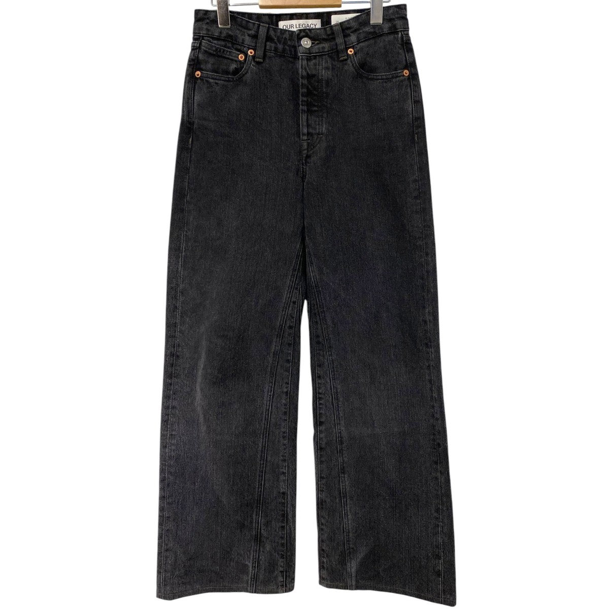 TREBLE CUT Real Black Chain Twill Denim Pants Vintageヴィンテージ加工デニムパンツW4245TR