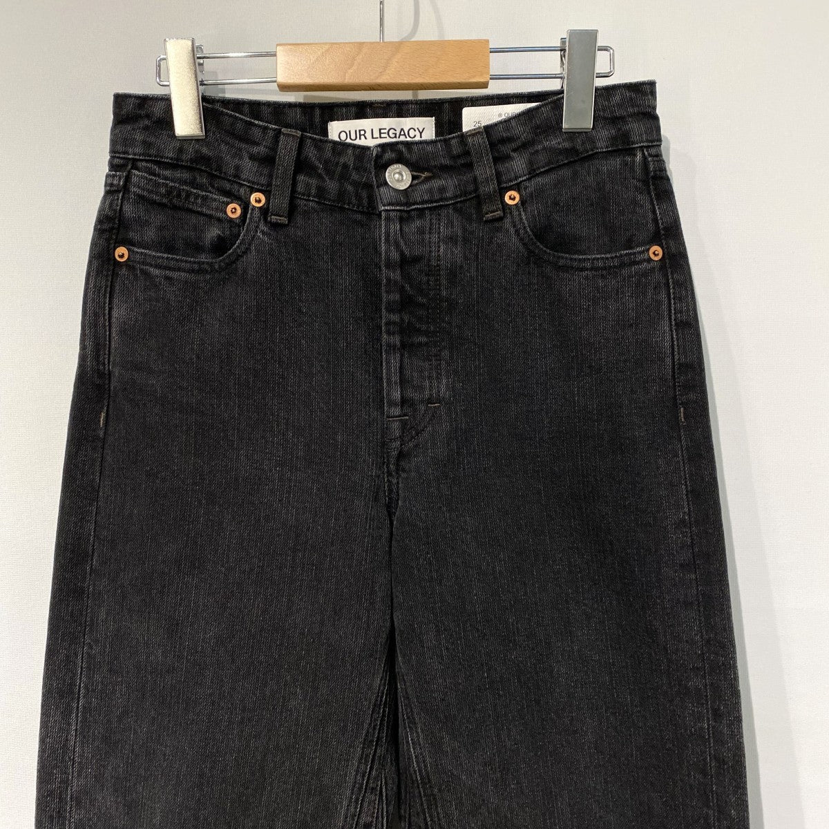 TREBLE CUT Real Black Chain Twill Denim Pants Vintageヴィンテージ加工デニムパンツW4245TR