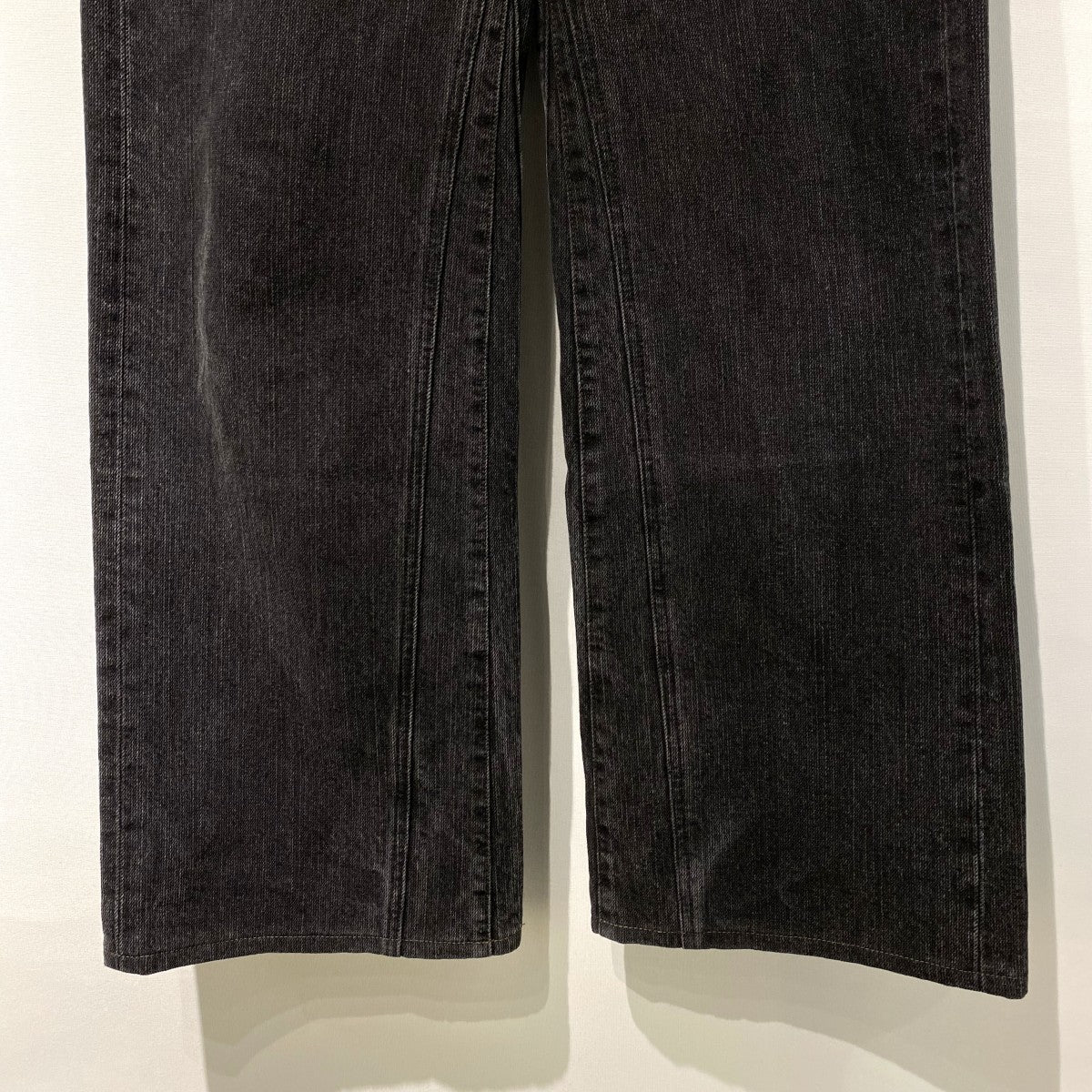 TREBLE CUT Real Black Chain Twill Denim Pants Vintageヴィンテージ加工デニムパンツW4245TR