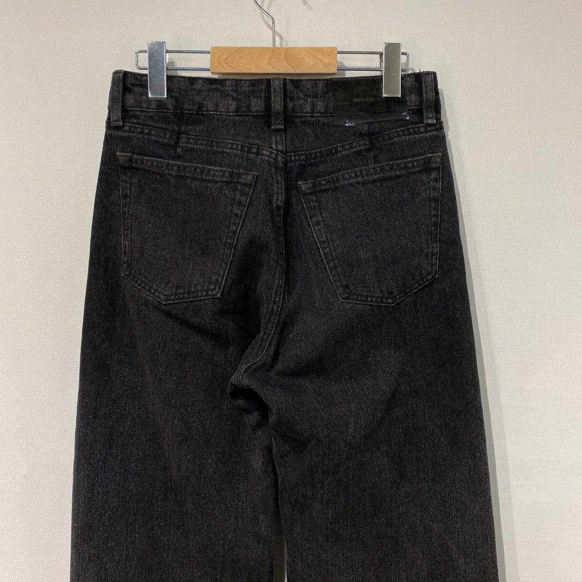 TREBLE CUT Real Black Chain Twill Denim Pants Vintageヴィンテージ加工デニムパンツW4245TR
