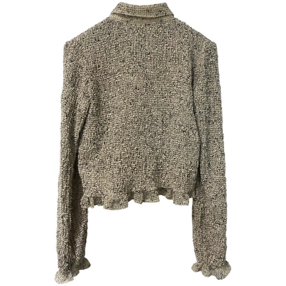 CLANE 25AWMIX MESH GATHER SHIRTミックスメッシュギャザーシャツニットポロカーディガン 古着・中古-3枚目のアイテム画像