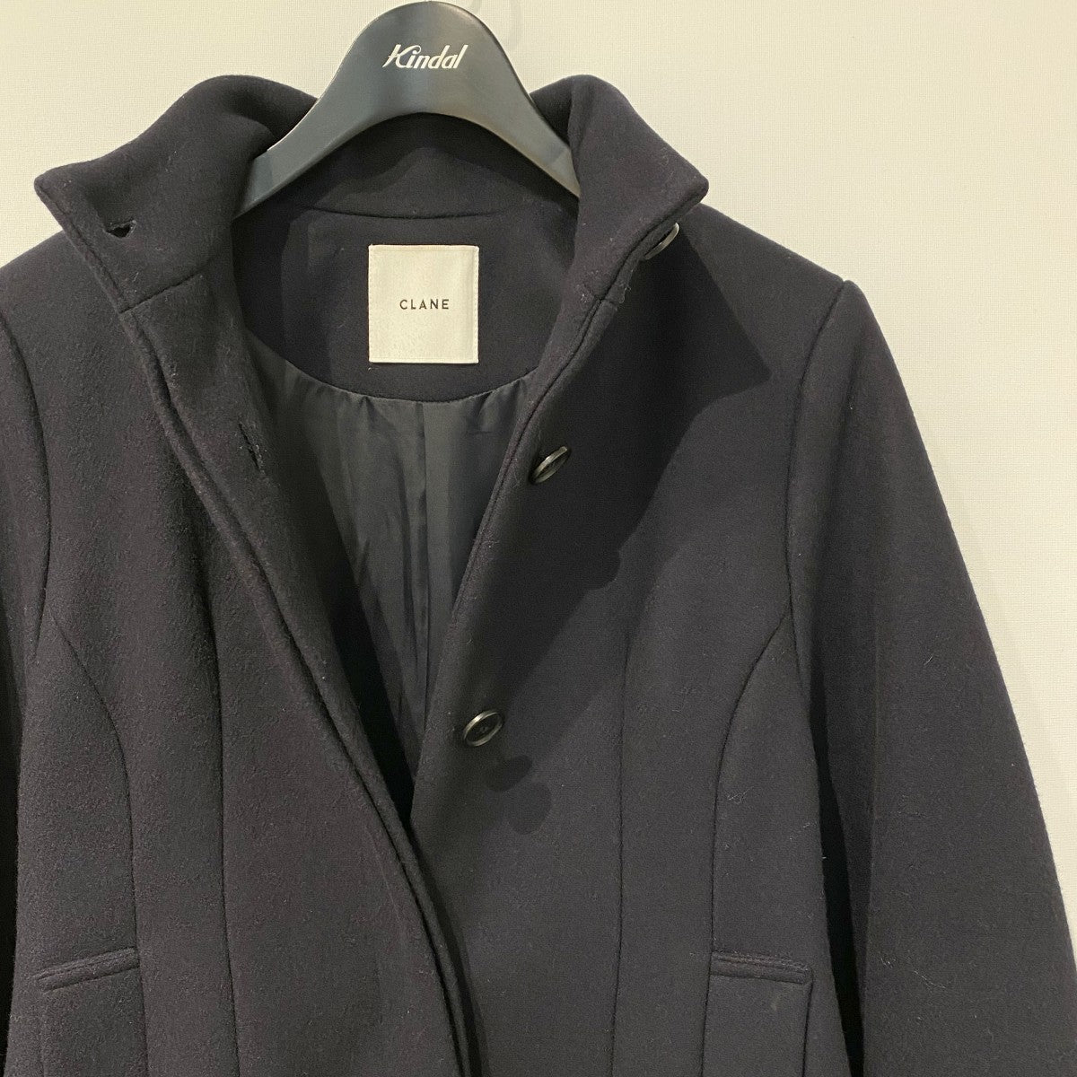 CLANE CONSTRUCTIVE LONG COAT Aラインウールメルトンコート 古着・中古-5枚目のアイテム画像