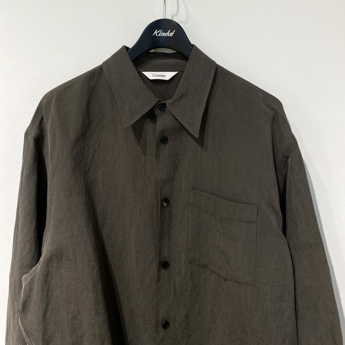 Cornier 26SSSILK／LINEN FADED GABARDINE SHIRTS USED加工シルクリネンオーバーサイズシャツ 古着・中古-4枚目のアイテム画像