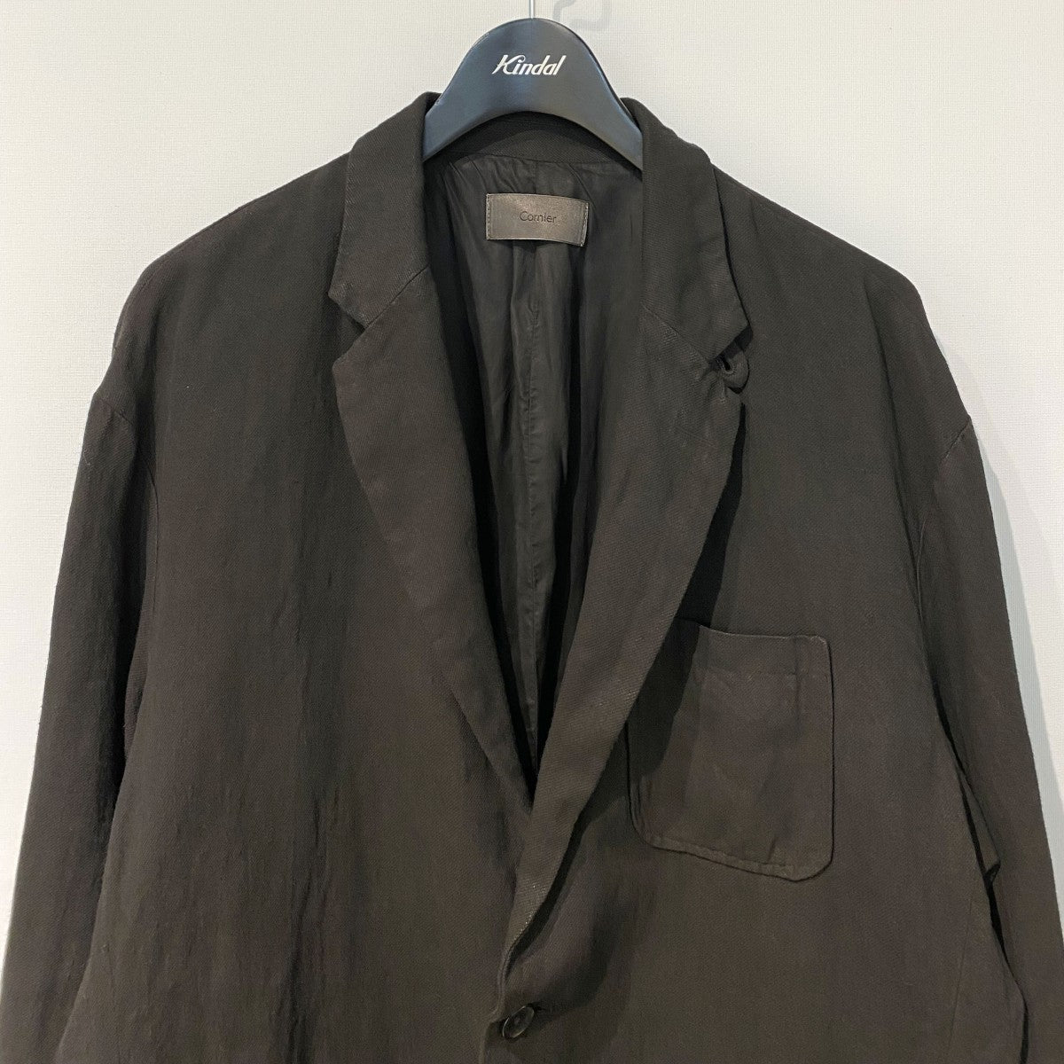 Cornier 26SSDOROZOME LINEN TWILL JACKET泥染め加工リネンジャケット 古着・中古-4枚目のアイテム画像
