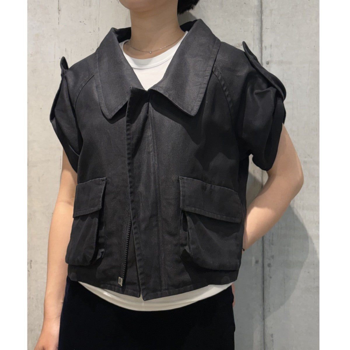 LIMI feu Flap Pocket Linen Shirt JacketフラットポケットZIPリネンシャツジャケットLT-J21-013 古着・中古-2枚目のアイテム画像