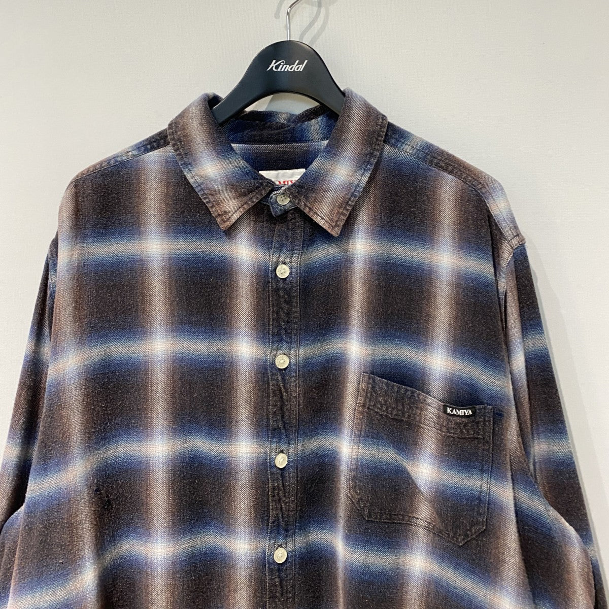 KAMIYA(カミヤ) 25SSBleached Check ShirtブリーチVintage加工Ombre