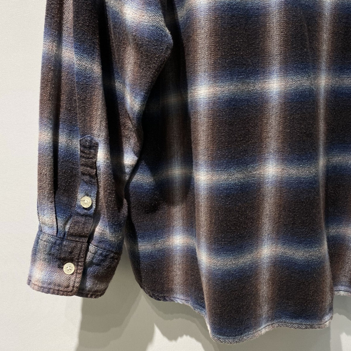 KAMIYA(カミヤ) 25SSBleached Check ShirtブリーチVintage加工Ombre
