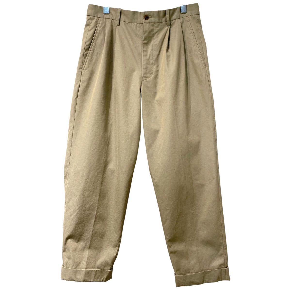 SCYEBASICS 22AWCotton Gaberdine 2Pleated Tapered Trousersコットンギャバジン2プリーツタックチノパンツ 古着・中古-1枚目のアイテム画像