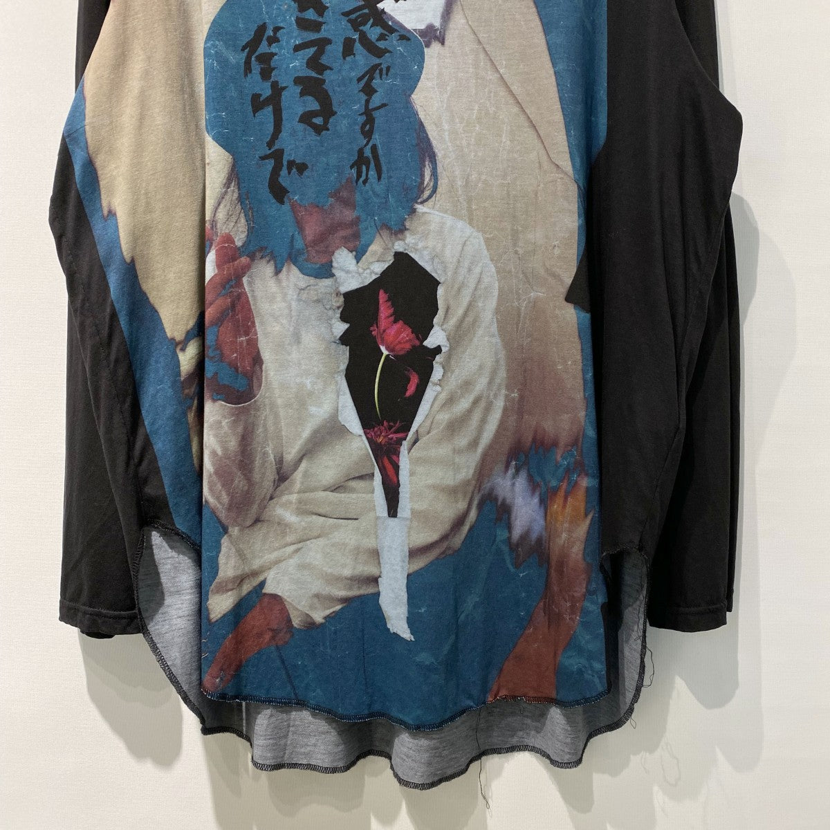 Yohji Yamamoto pour homme 迷惑ですか／Long Cut And Sew With Print Long Sleeveオーバーサイズロングスリーブカットソー 古着・中古-4枚目のアイテム画像