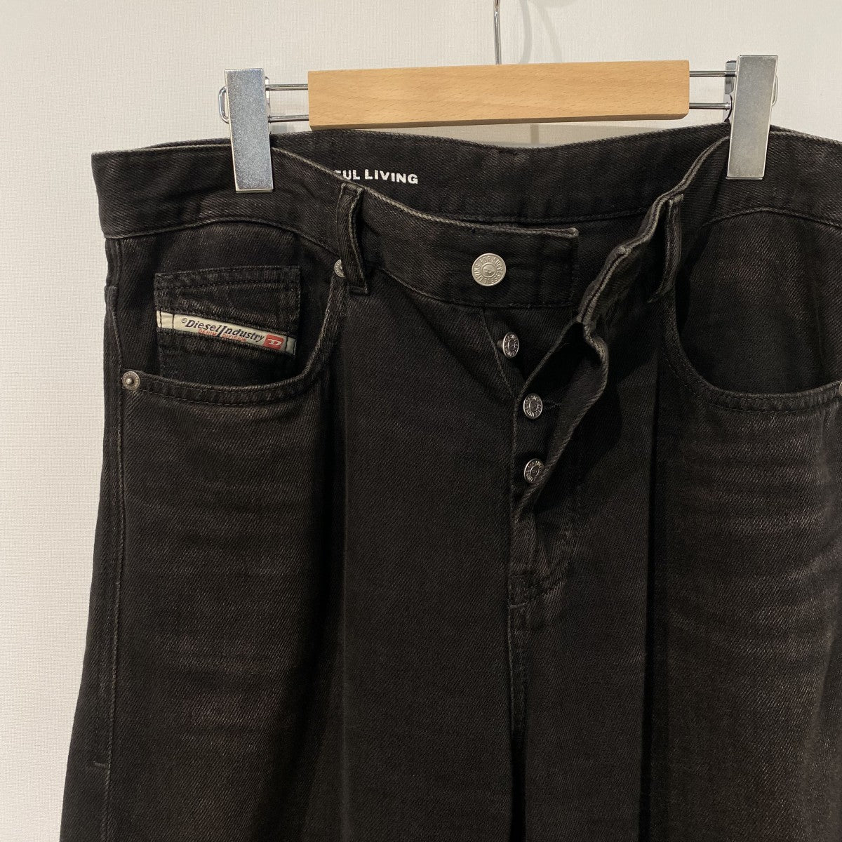 D-RISE Relaxed Jeans ローウエストVintage加工ワイドバギーデニムパンツ