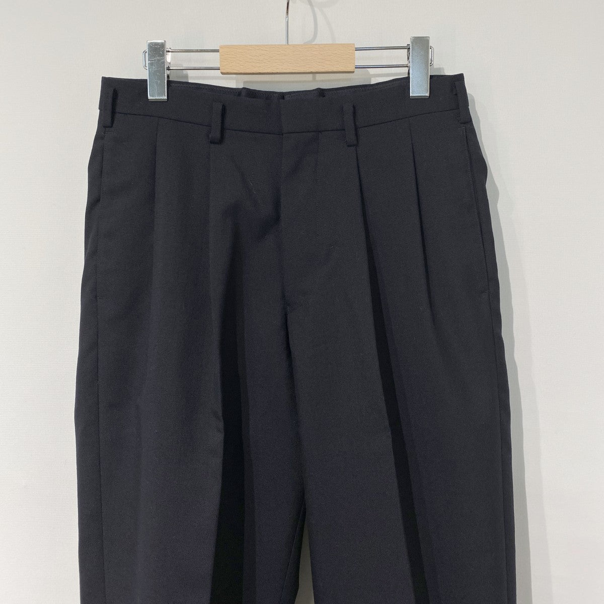 TROUSER 005／GEORGEウールソリッド2Pテーパードパンツスラックス