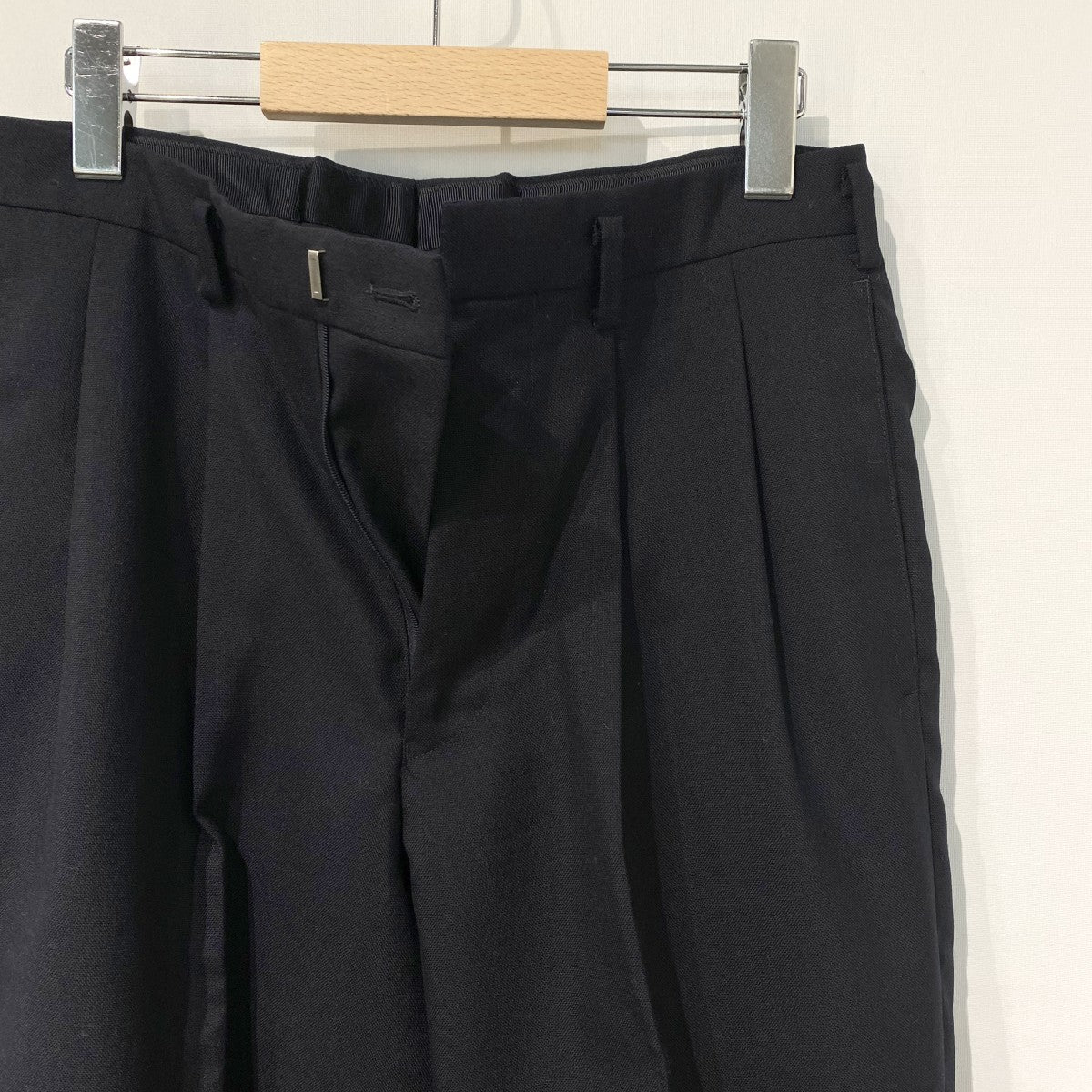 TROUSER 005／GEORGEウールソリッド2Pテーパードパンツスラックス