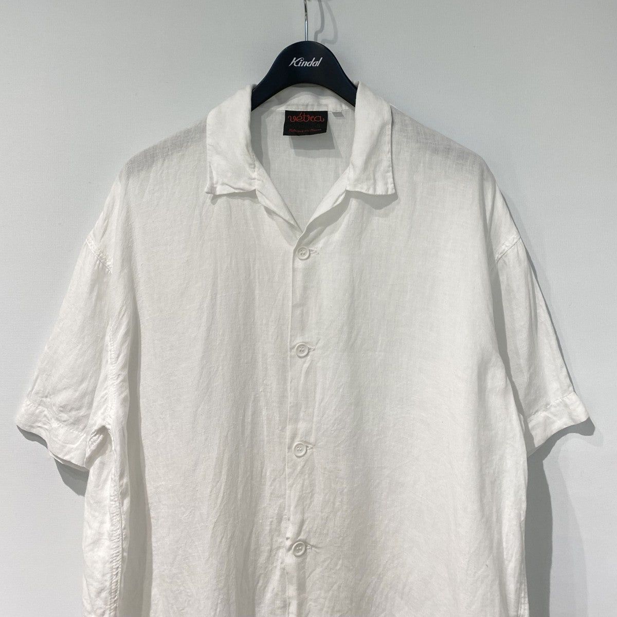 Made in France Linen Open Collar Shirtフランス製リネンオープンカラー半袖シャツ