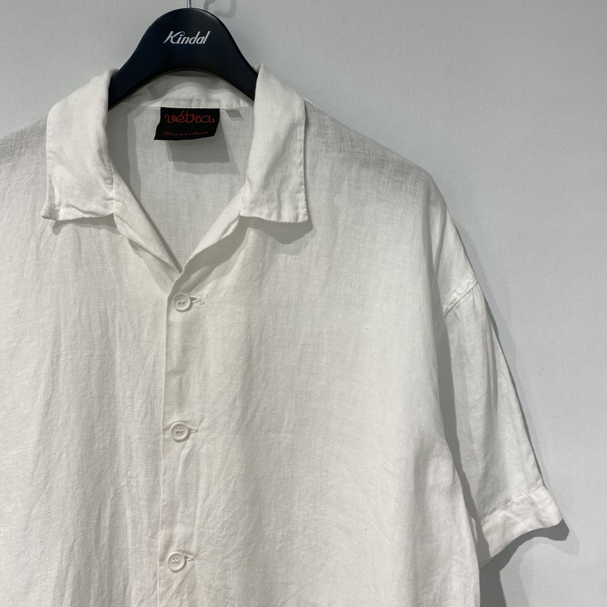Made in France Linen Open Collar Shirtフランス製リネンオープンカラー半袖シャツ