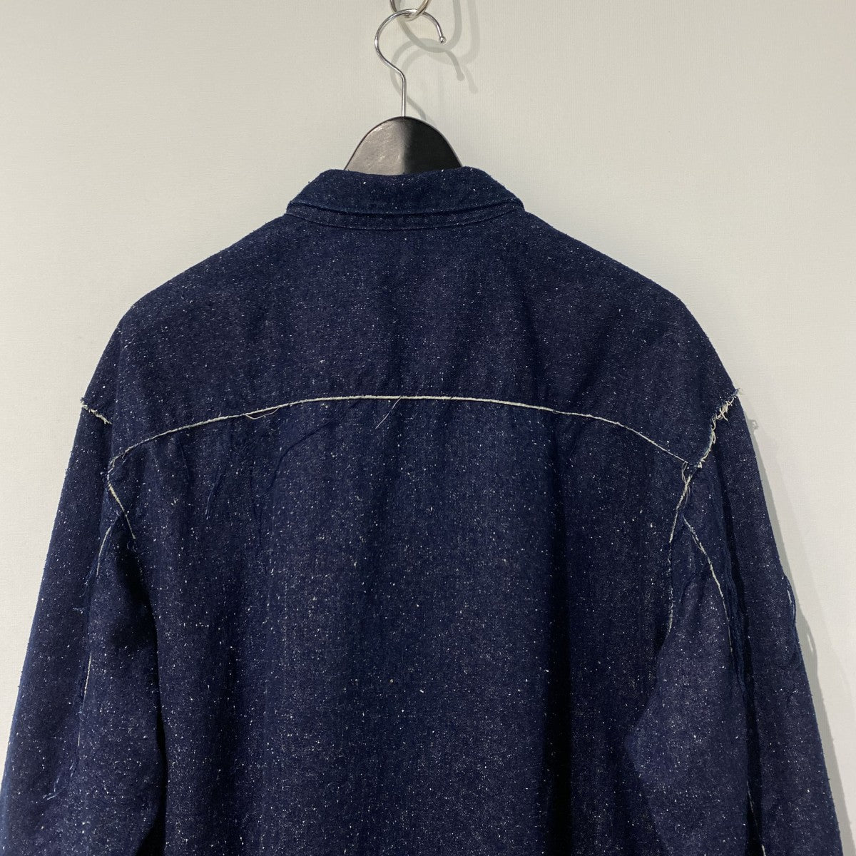 25AWSILK DENIM SHIRTシルクデニムオーバーサイズシャツジャケット