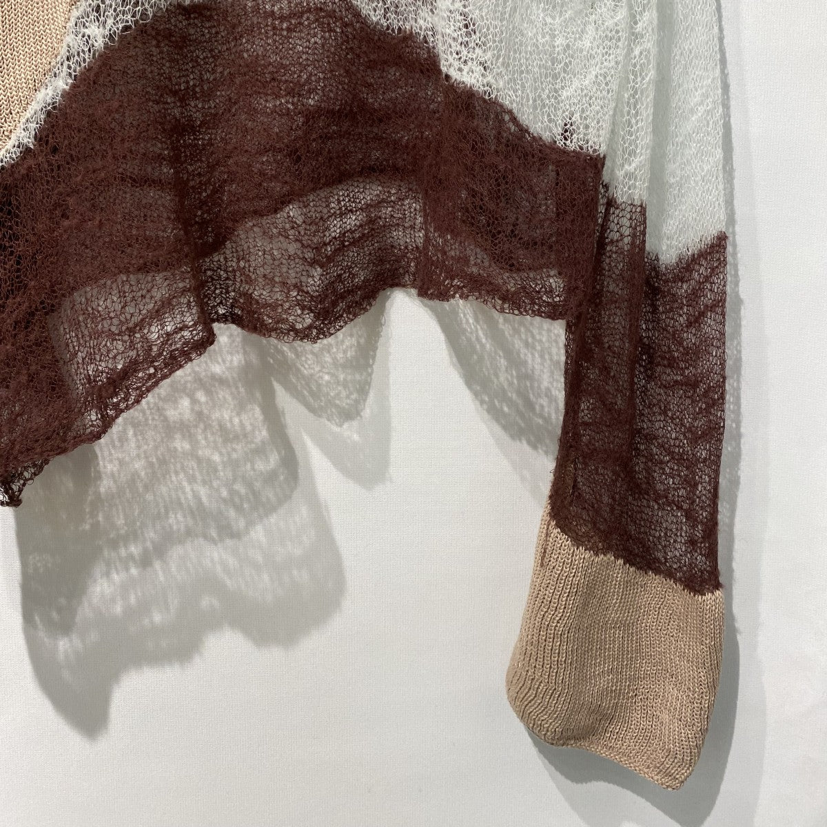 26SSSolid＆Fluid Zip-up Knit アシンメトリー異素材ミックスハーフZipニットセーター