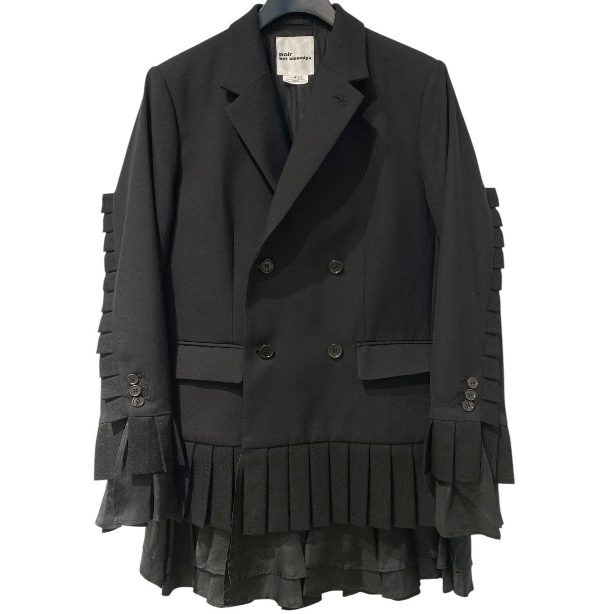 noir kei ninomiya 26SSPleated Blazer Jacketプリーツウールポリレイヤードブレザージャケット3Q-J005 古着・中古-1枚目のアイテム画像