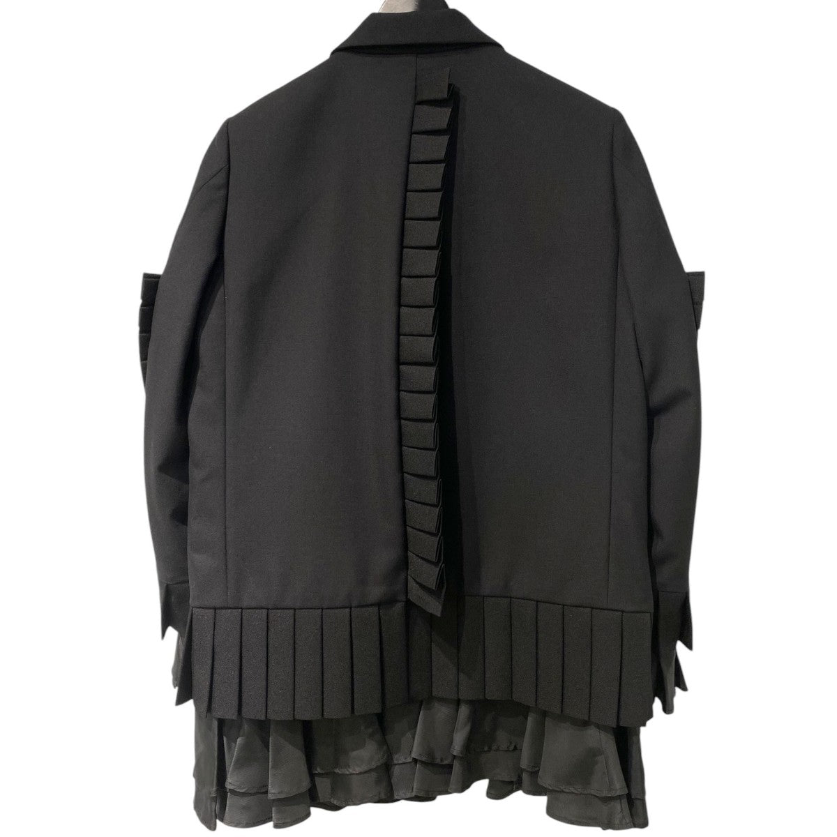 noir kei ninomiya 26SSPleated Blazer Jacketプリーツウールポリレイヤードブレザージャケット3Q-J005 古着・中古-2枚目のアイテム画像