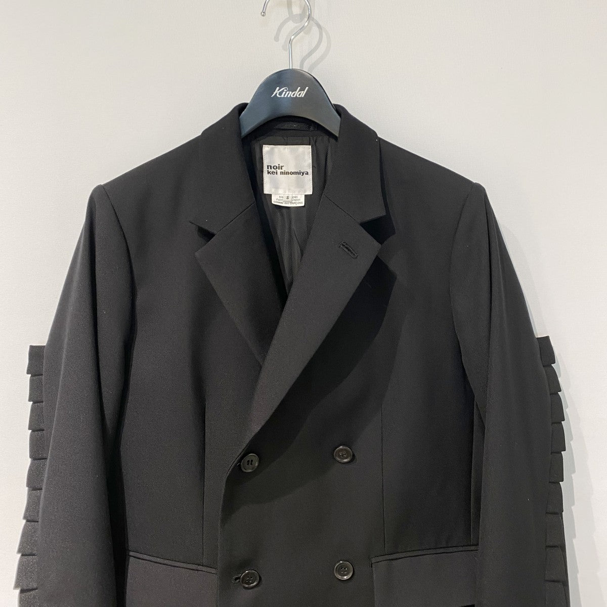 noir kei ninomiya 26SSPleated Blazer Jacketプリーツウールポリレイヤードブレザージャケット3Q-J005 古着・中古-3枚目のアイテム画像