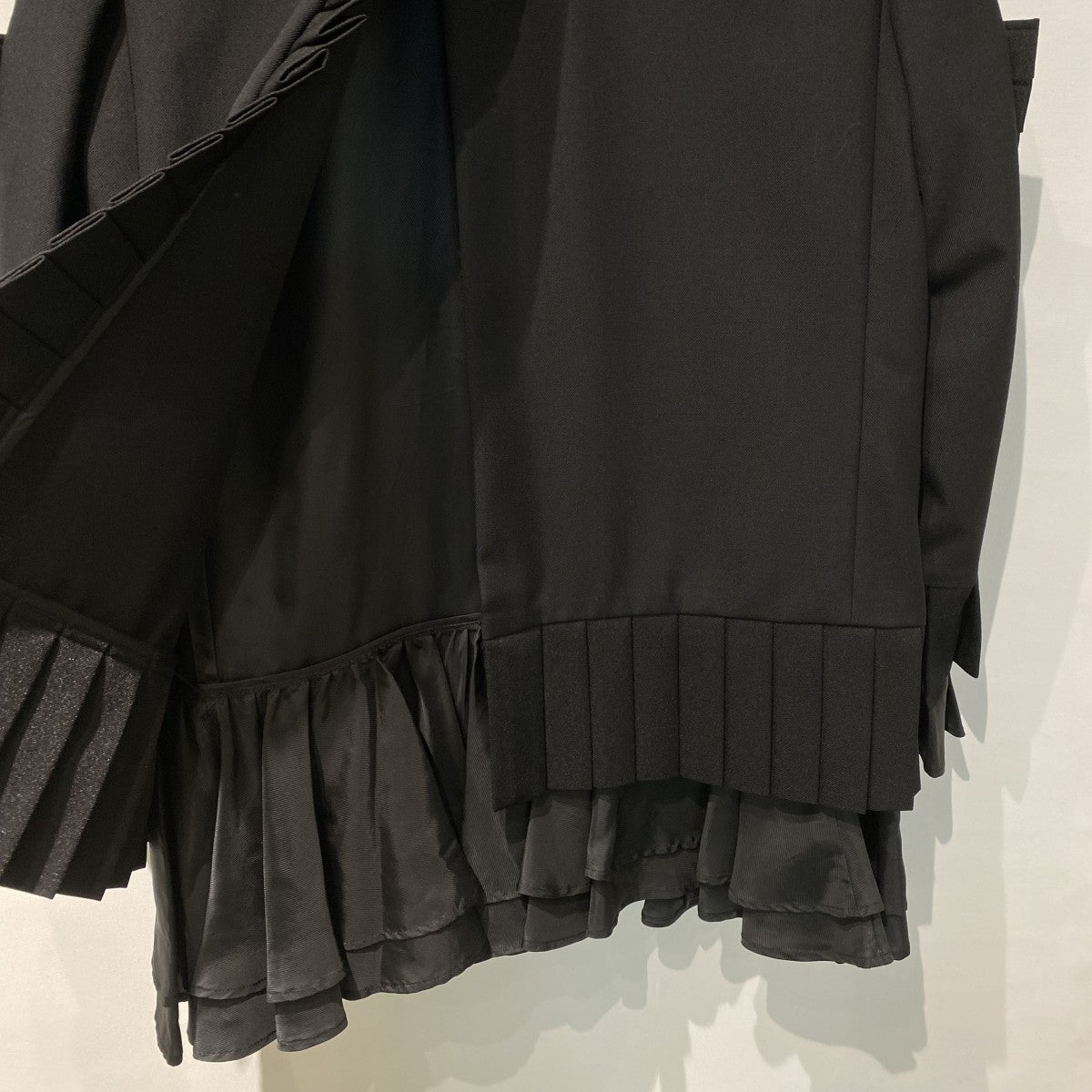 noir kei ninomiya 26SSPleated Blazer Jacketプリーツウールポリレイヤードブレザージャケット3Q-J005 古着・中古-5枚目のアイテム画像