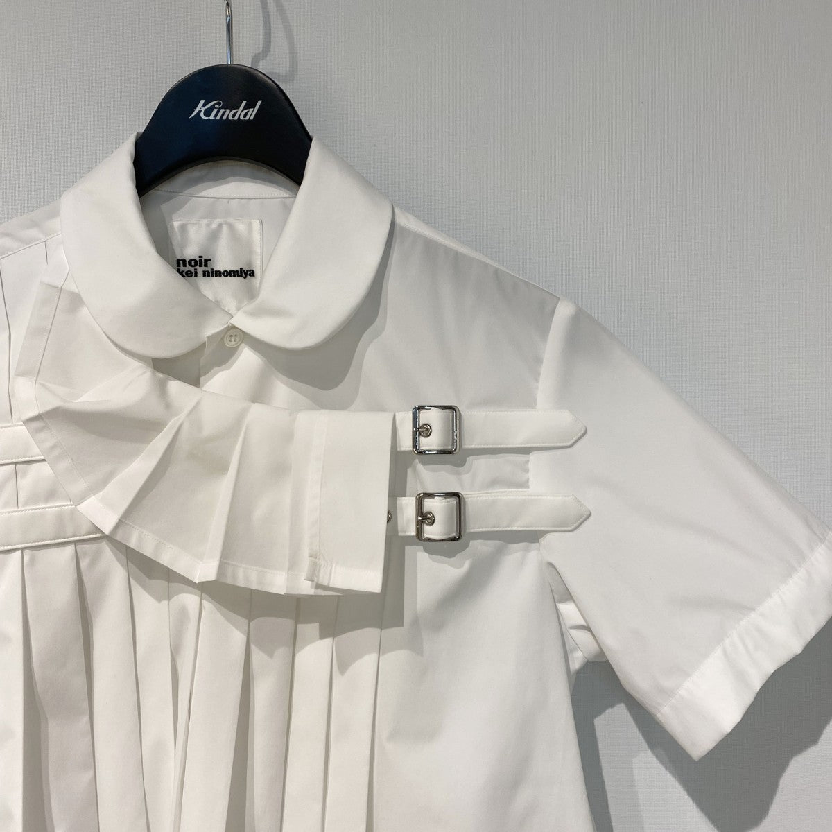 noir kei ninomiya 26SSBuckle Pleated S／S Shirtバックルベルトプリーツ半袖シャツ3Q-B021 古着・中古-4枚目のアイテム画像