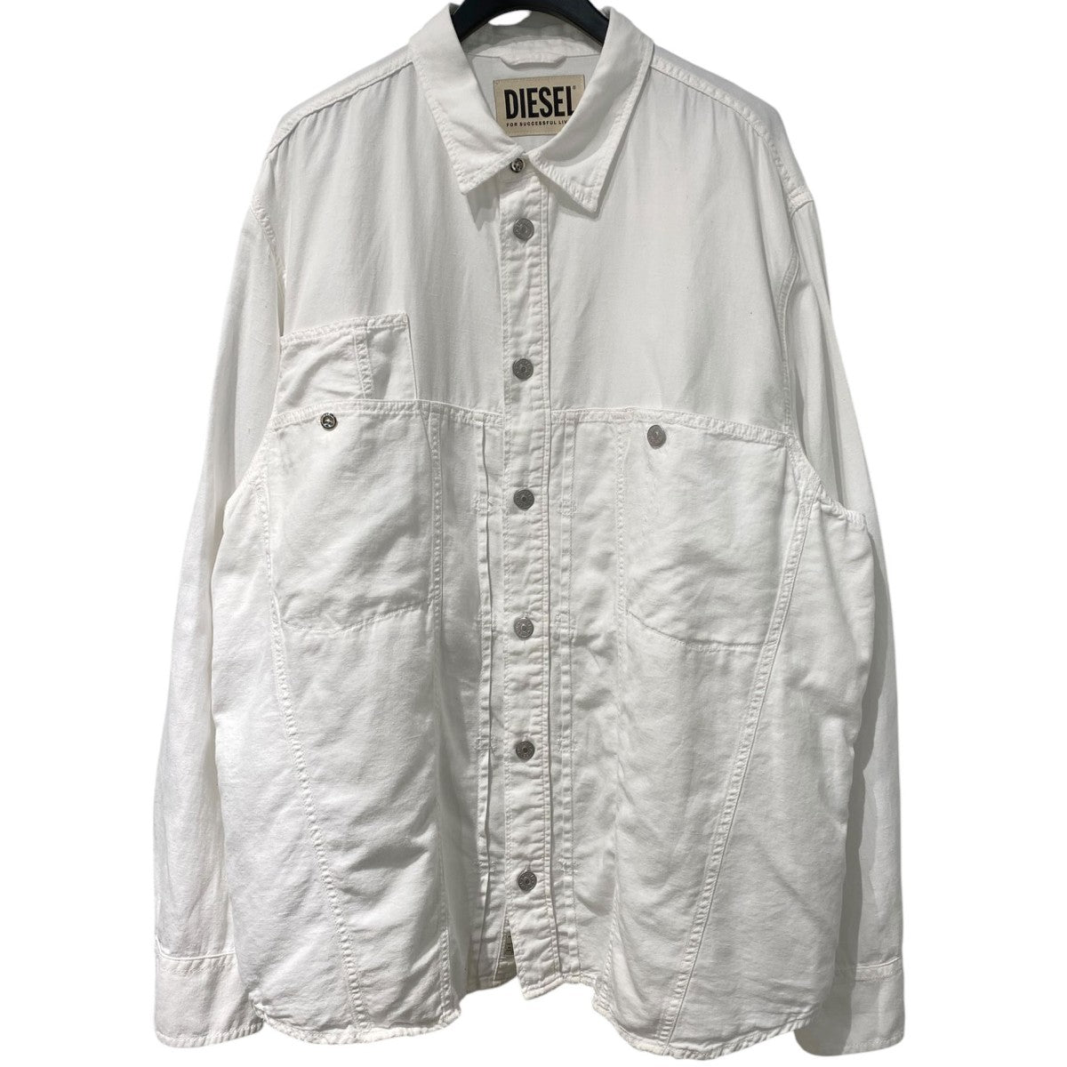 DIESEL D-FLOX Long Sleeve Shirtコットンリネンオーバーサイズシャツジャケット 古着・中古-1枚目のアイテム画像
