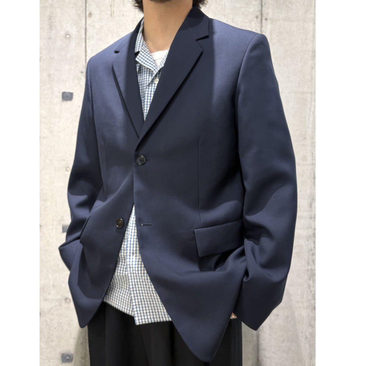 JIL SANDER 20AWTAILOR MADE High Twist Wool 2B Jacketテーラーメイドウール2Bジャケットスーツ 古着・中古-2枚目のアイテム画像