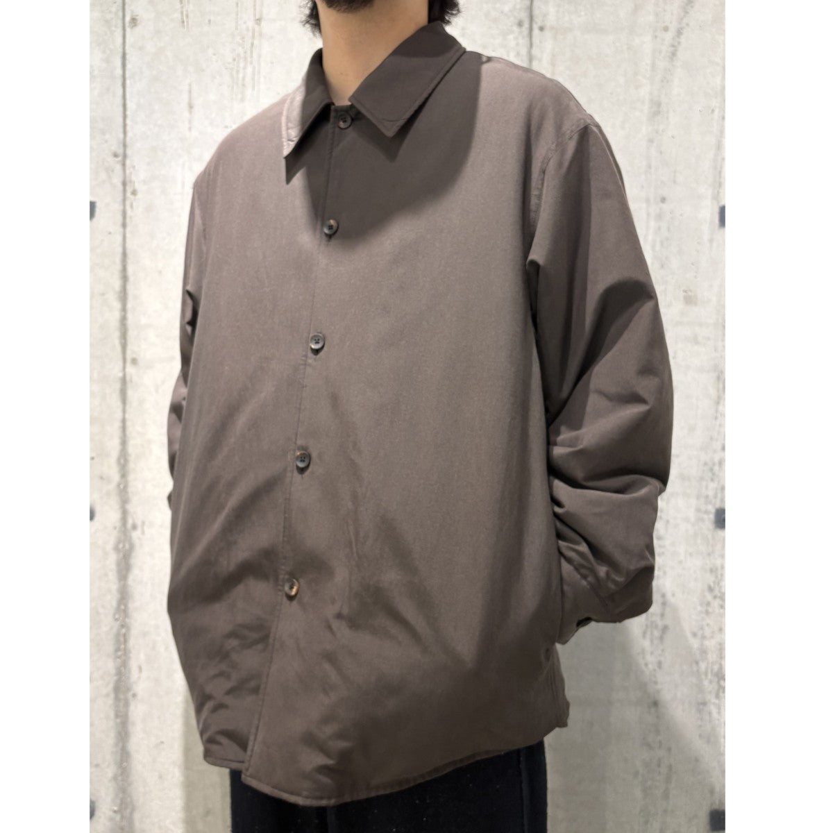 Cornier 25AWBrazil Silk Cotton Insulated Shirtシルクコットンオーバーサイズ中綿シャツジャケット 古着・中古-2枚目のアイテム画像
