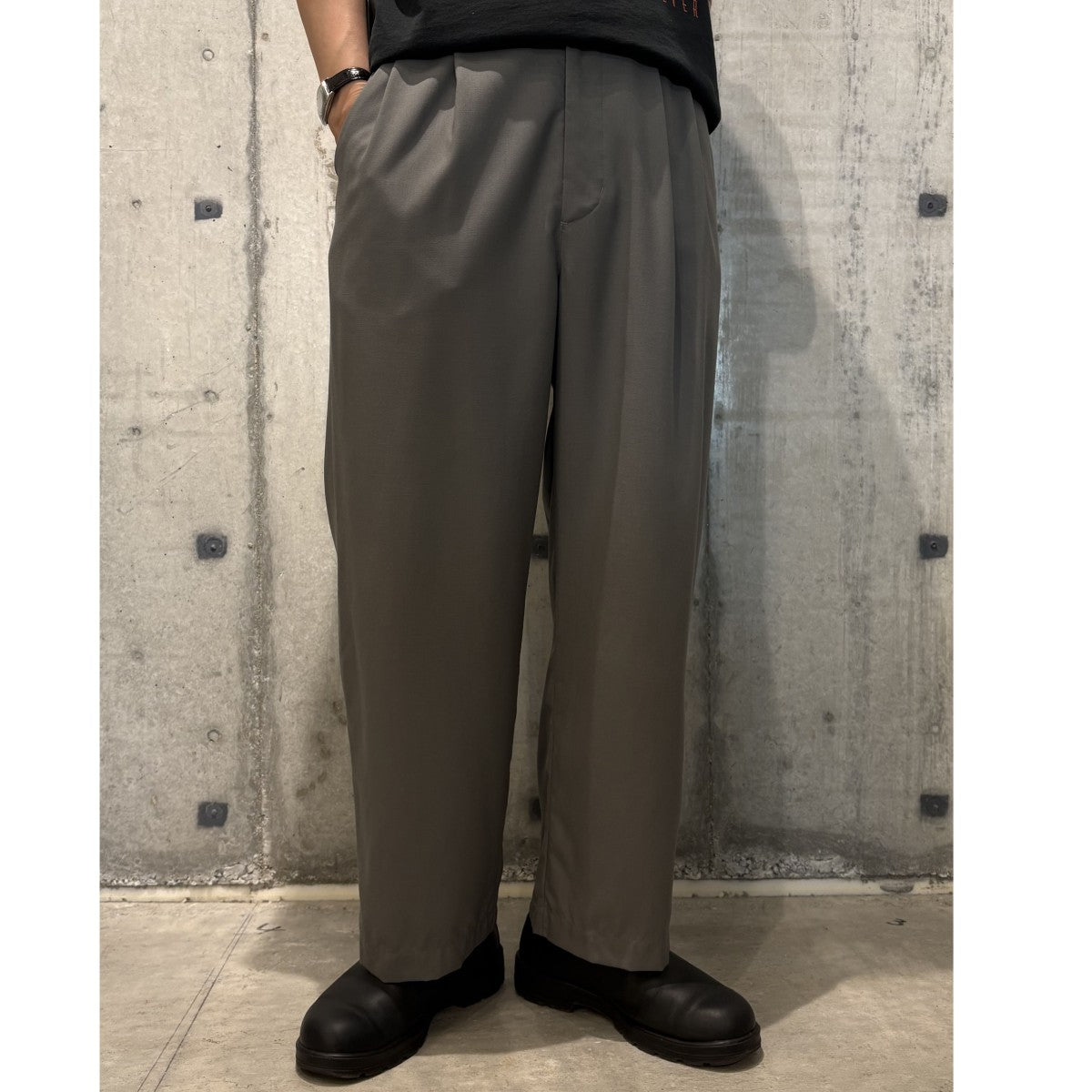 Wool Light Gabardine Wide Pantsウールギャバジンワイドパンツスラックス