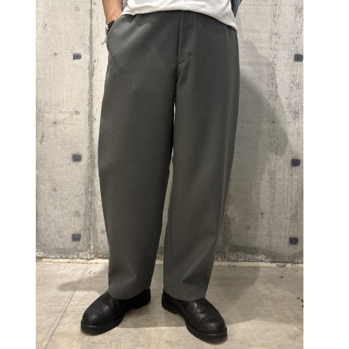 Cornier Super130’s Wool Double Cloth Pantsウールイージーワイドパンツスラックス 古着・中古-2枚目のアイテム画像