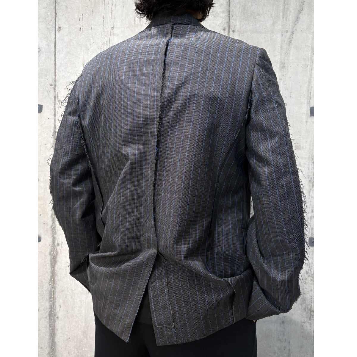 23SSウールカットオフストライプジャケット