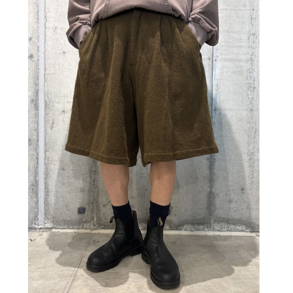 23AWウール縮絨バミューダショーツ