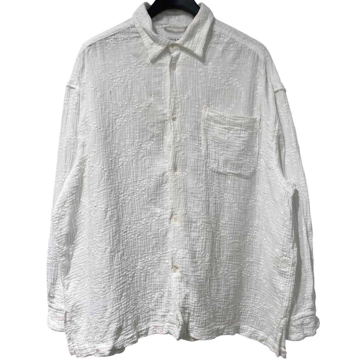 Cotton Gauze Flower Embroidery Shirtコットンガーゼフラワー刺繍シャツ