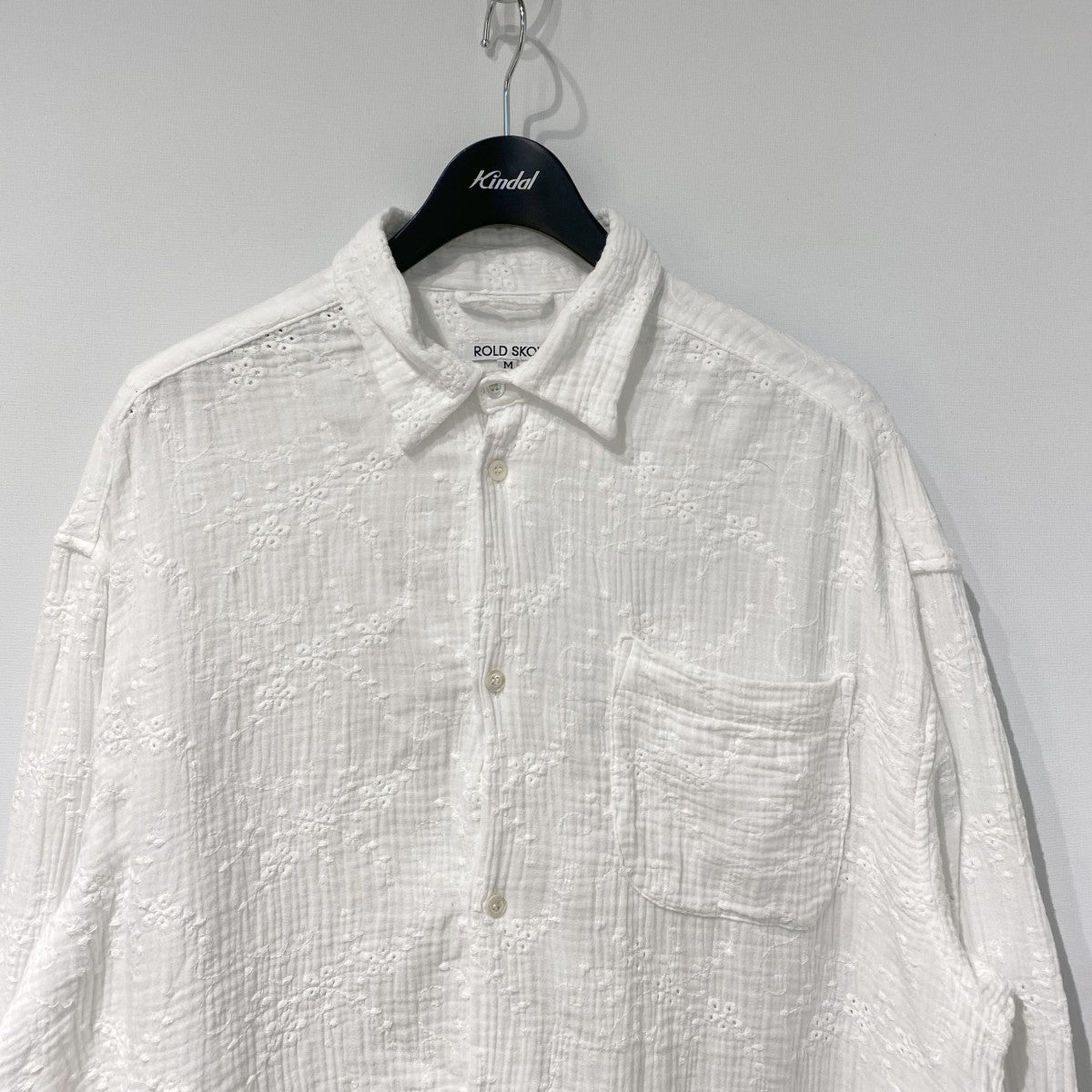 Cotton Gauze Flower Embroidery Shirtコットンガーゼフラワー刺繍シャツ