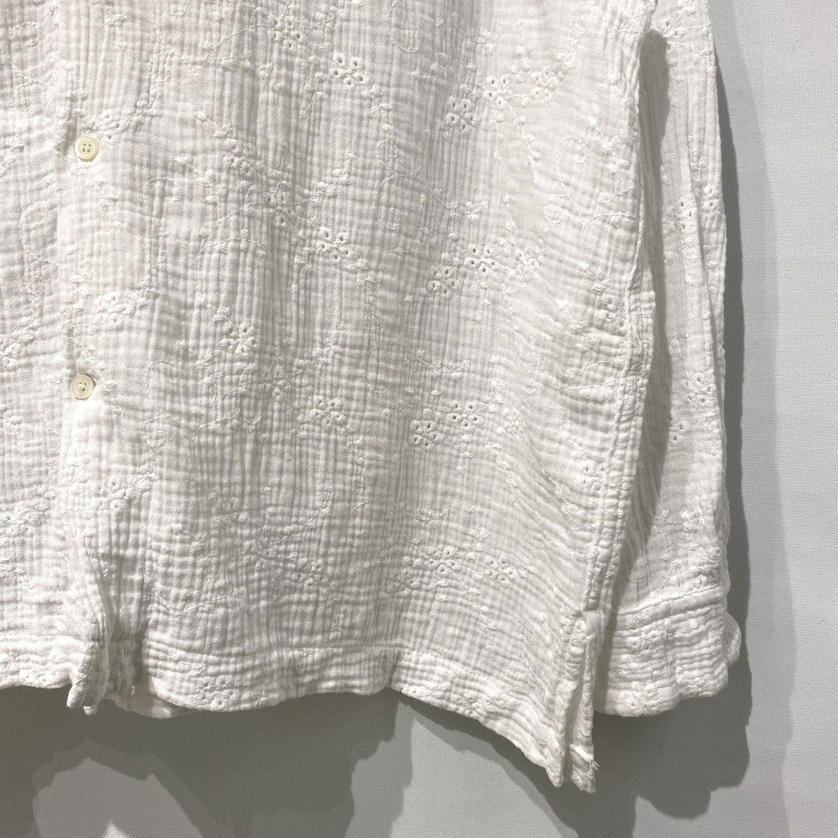 Cotton Gauze Flower Embroidery Shirtコットンガーゼフラワー刺繍シャツ