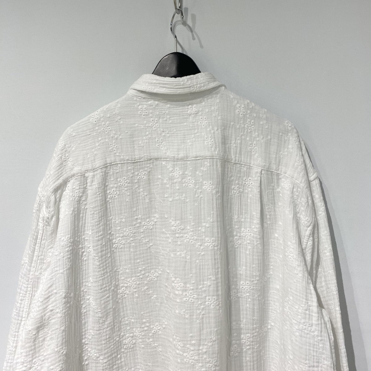 Cotton Gauze Flower Embroidery Shirtコットンガーゼフラワー刺繍シャツ