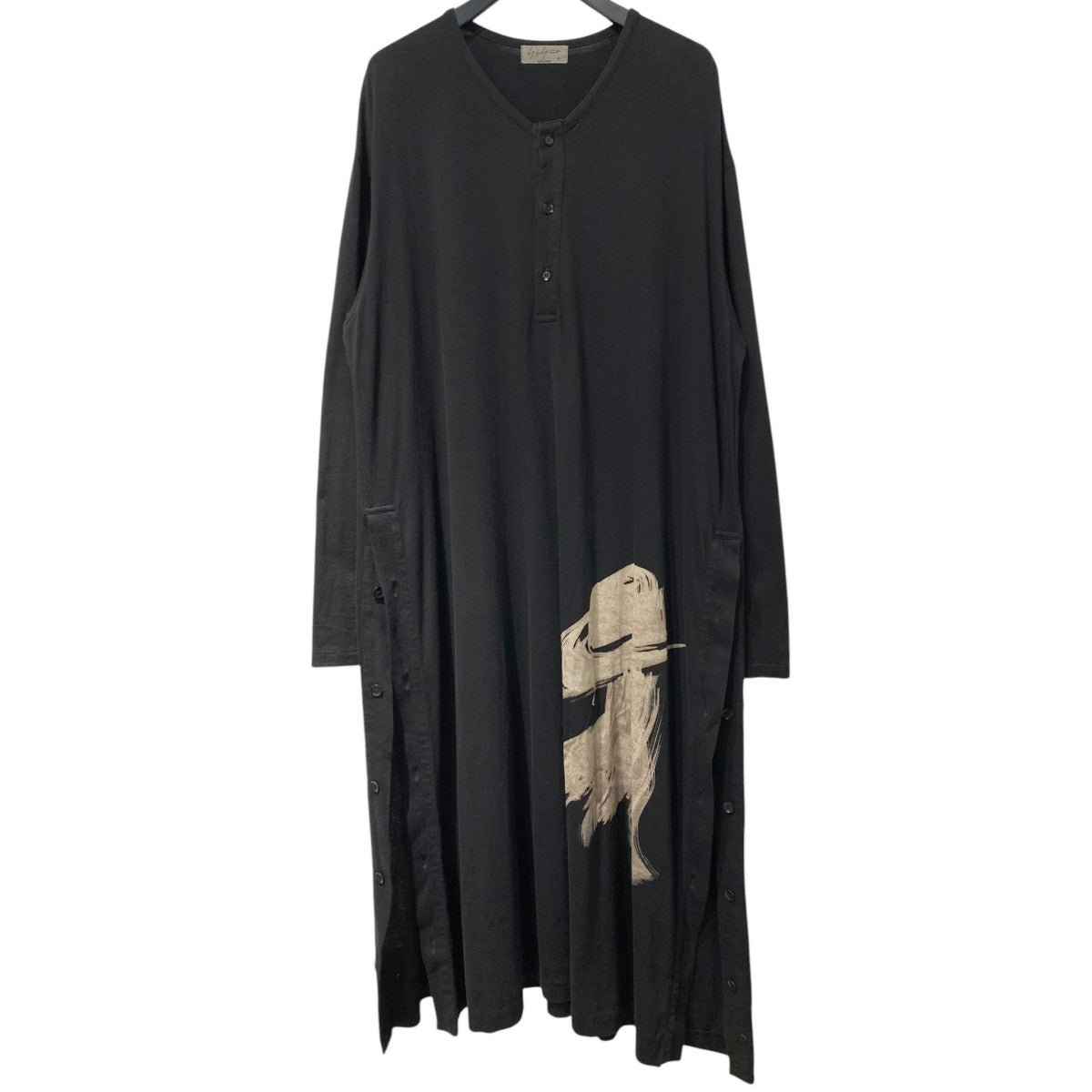 18AWシャンカール天竺ハット女VネックヘンリーOPプリントTシャツ ロングHV-T10-072