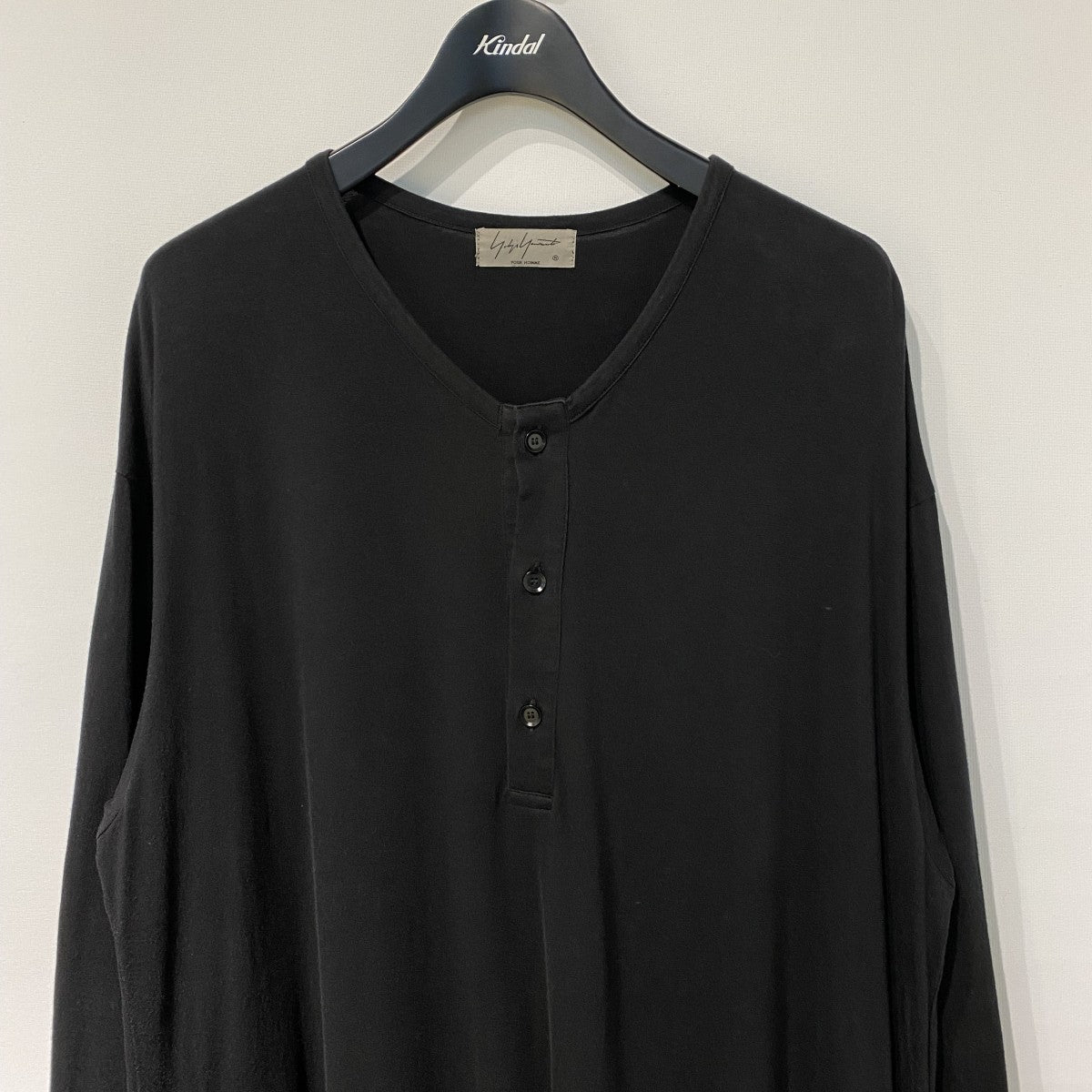 18AWシャンカール天竺ハット女VネックヘンリーOPプリントTシャツ ロングHV-T10-072