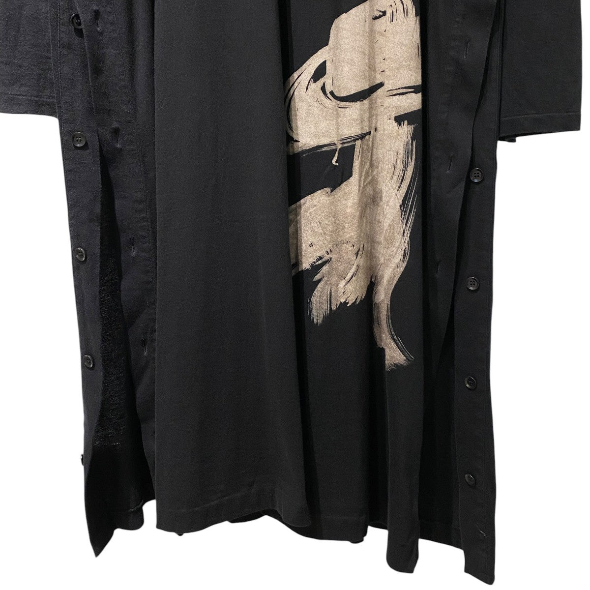 18AWシャンカール天竺ハット女VネックヘンリーOPプリントTシャツ ロングHV-T10-072