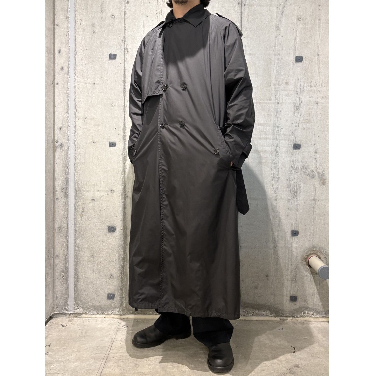24SSNylon Trench Coatオーバーサイズナイロントレンチコート