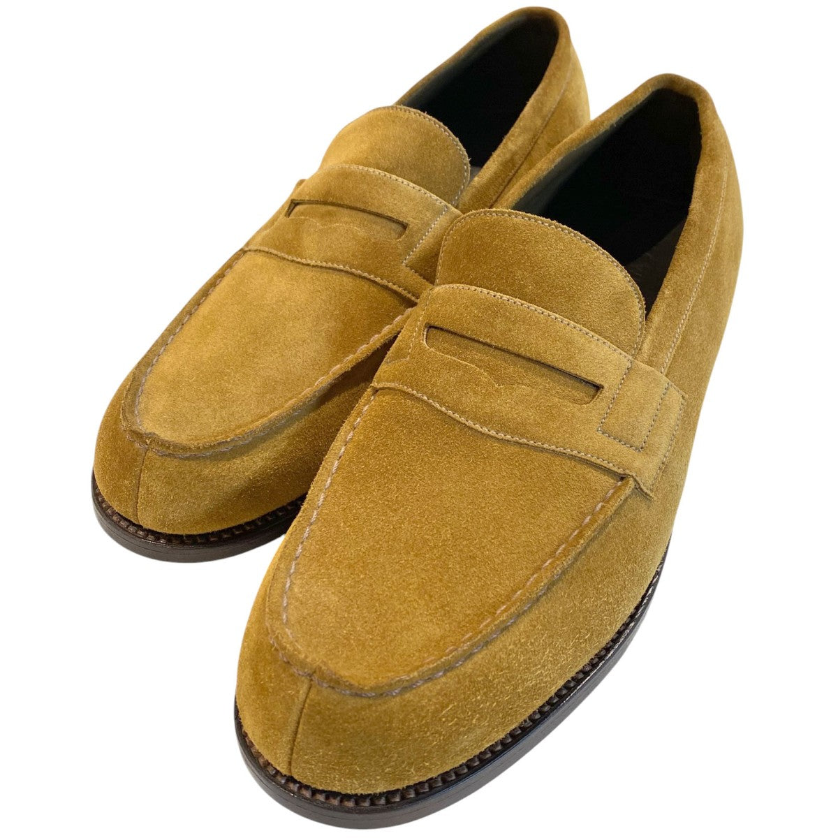 180 Signature Loaferスウェードスエードシグニチャーローファーレザーシューズ靴