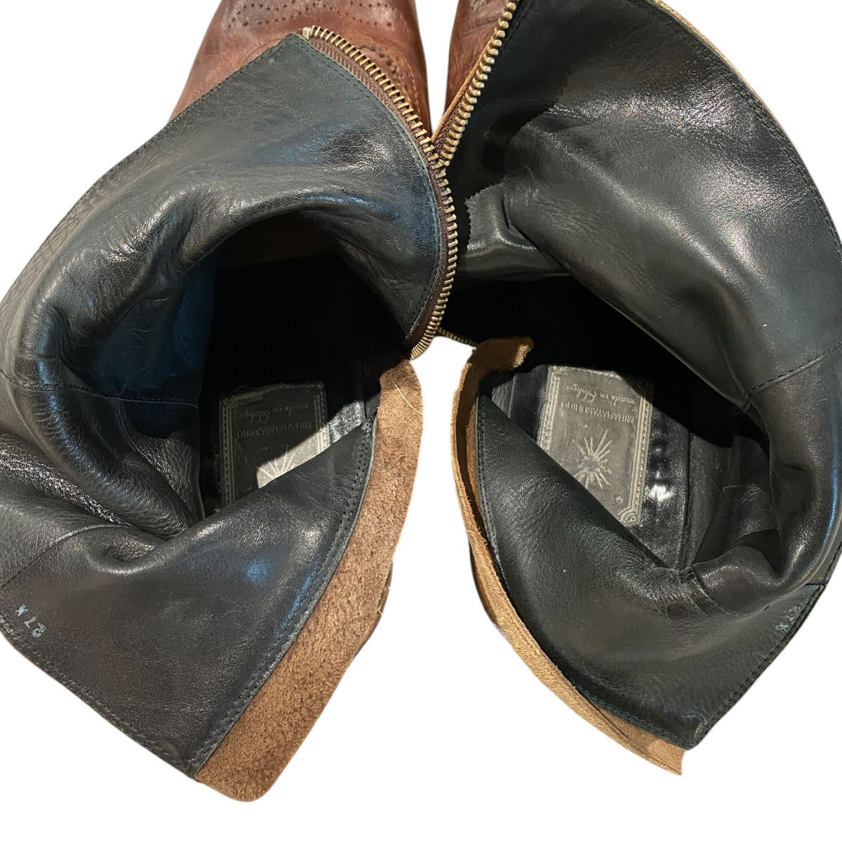 Side Zip Boots炙り出し加工サイドZIP切替ブーツ